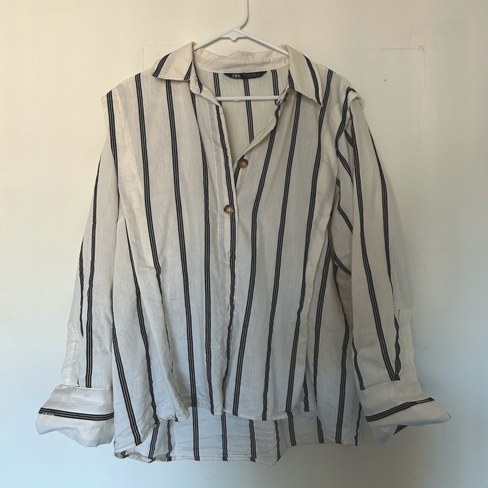 Oversized Striped Dress Shirt